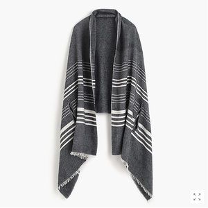 J. Crew Striped Cape Scarf Navy One Size NWT